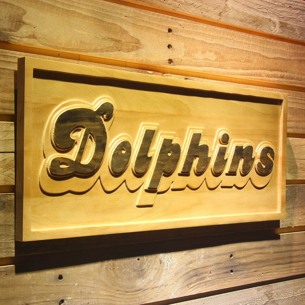 Miami Dolphins 1980-1996 Wood Sign - Legacy Edition