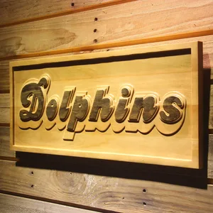Miami Dolphins 1980-1996 Wood Sign - Legacy Edition