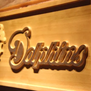 Miami Dolphins 2 Wood Sign - Legacy Edition
