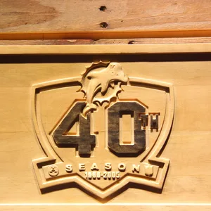 Miami Dolphins 40th Anniversary Logo Wood Sign - Legacy Edition