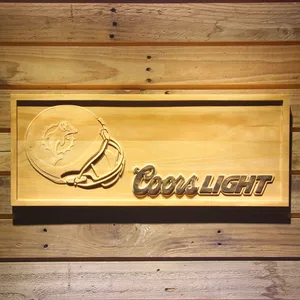 Miami Dolphins Coors Light Helmet Wood Sign - Legacy Edition