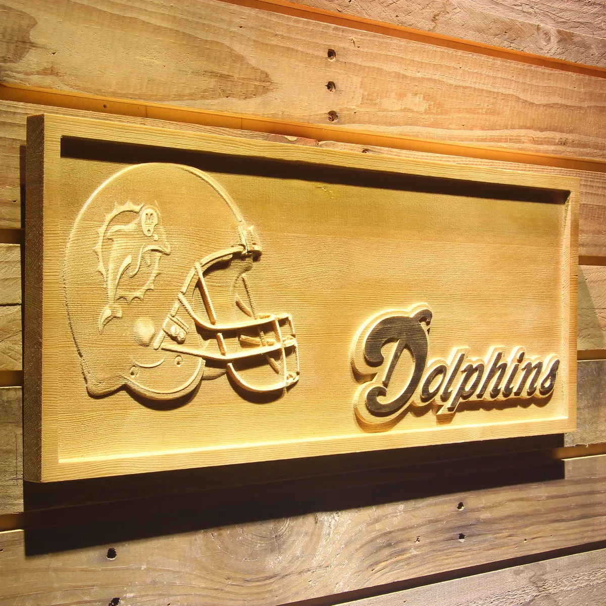 Miami Dolphins Helmet Wood Sign - Legacy Edition