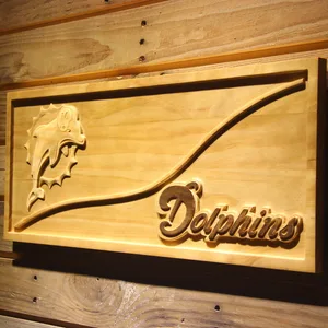 Miami Dolphins Split Wood Sign - Legacy Edition
