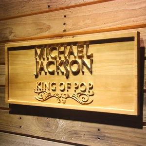 Michael Jackson King of Pop Text Wood Sign
