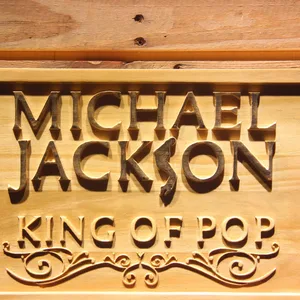 Michael Jackson King of Pop Text Wood Sign