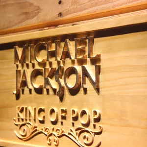 Michael Jackson King of Pop Text Wood Sign