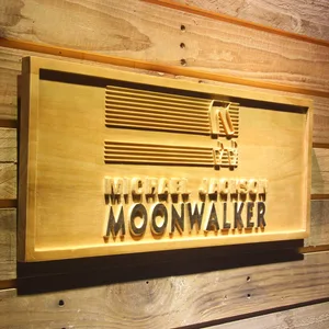 Michael Jackson Moonwalker Bars Wood Sign