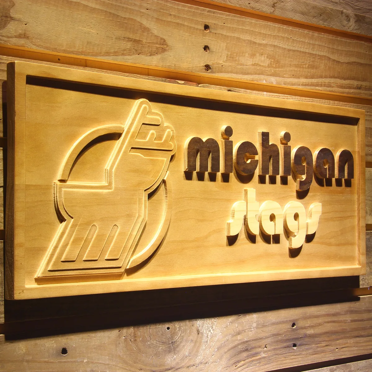 Michigan Stags Wood Sign - Legacy Edition
