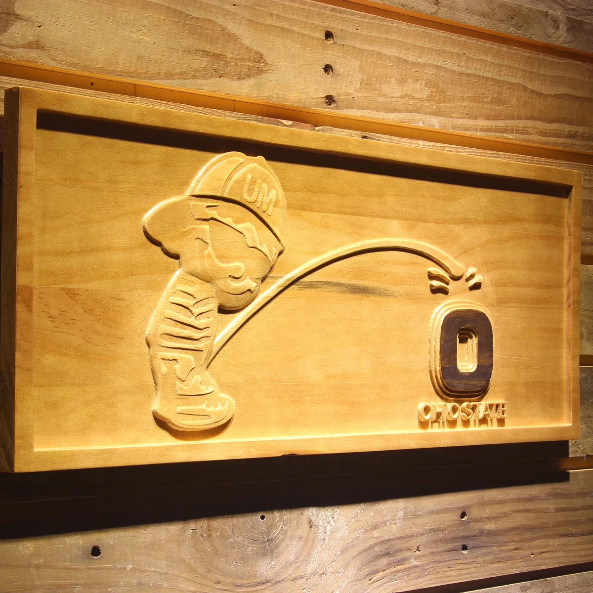 Michigan Wolverines Calvin vs Buckeyes Wood Sign