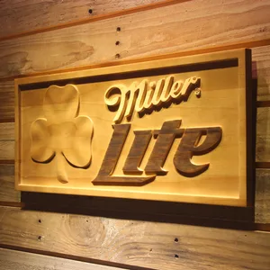 Miller Lite Shamrock Wood Sign