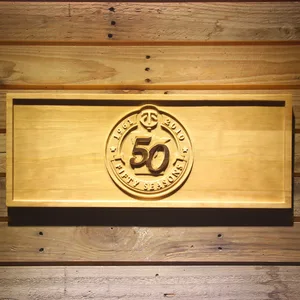 Minnesota Twins 50th Season Logo Wood Sign - Legacy Edition