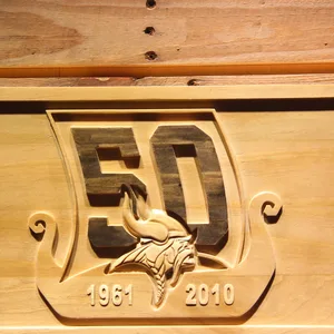 Minnesota Vikings 50th Anniversary Logo Wood Sign - Legacy Edition