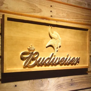 Minnesota Vikings Budweiser Wood Sign