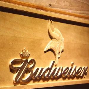 Minnesota Vikings Budweiser Wood Sign