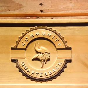 Minnesota Vikings Community Quarterback Wood Sign - Legacy Edition