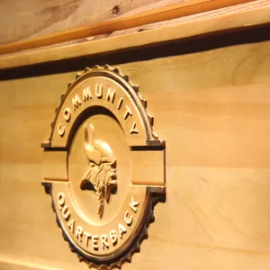 Minnesota Vikings Community Quarterback Wood Sign - Legacy Edition