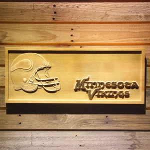 Minnesota Vikings Helmet Wood Sign