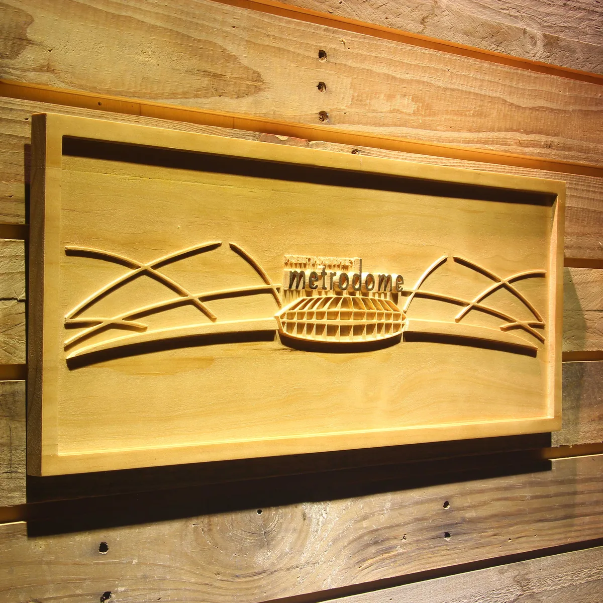 Minnesota Vikings HHH Metrodome Logo 2 Wood Sign