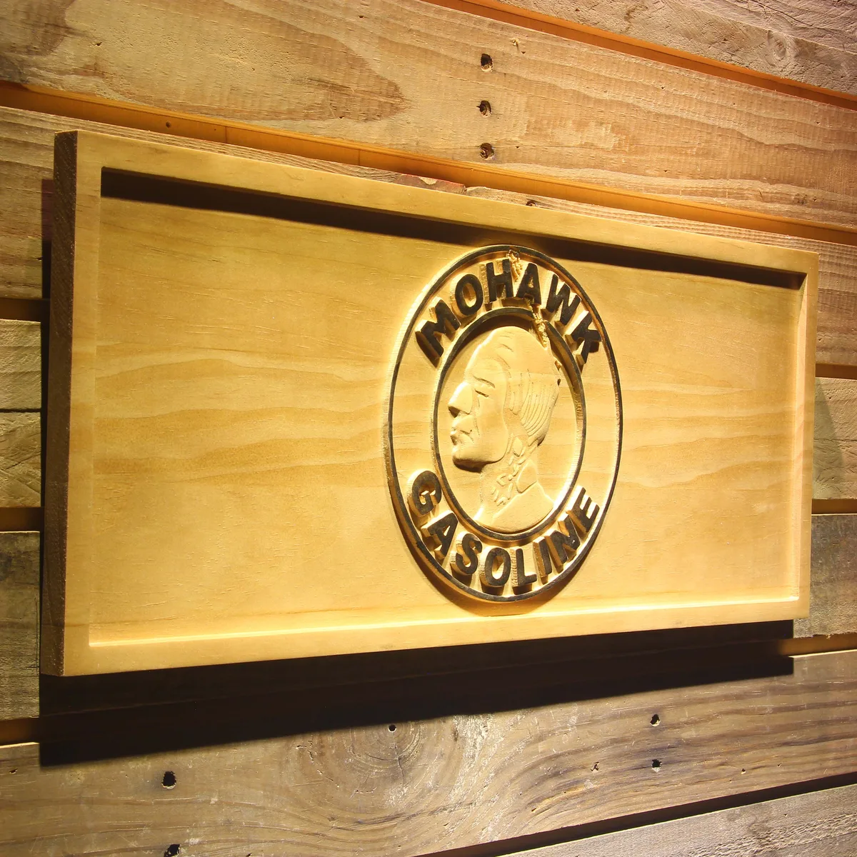 Mohawk Gasoline Wood Sign