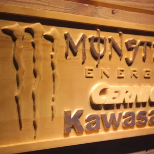 Monster Energy Cernic Kawasaki Wood Sign