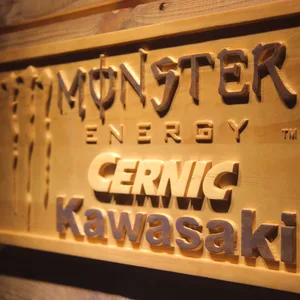 Monster Energy Cernic Kawasaki Wood Sign