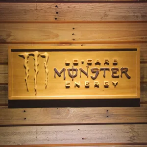 Monster Energy Lo-Carb Wood Sign