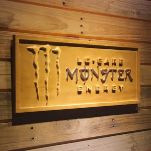 Monster Energy Lo-Carb Wood Sign