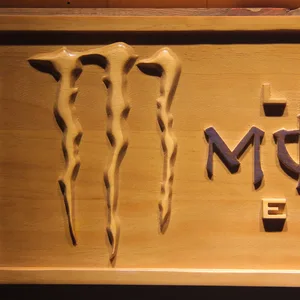 Monster Energy Lo-Carb Wood Sign