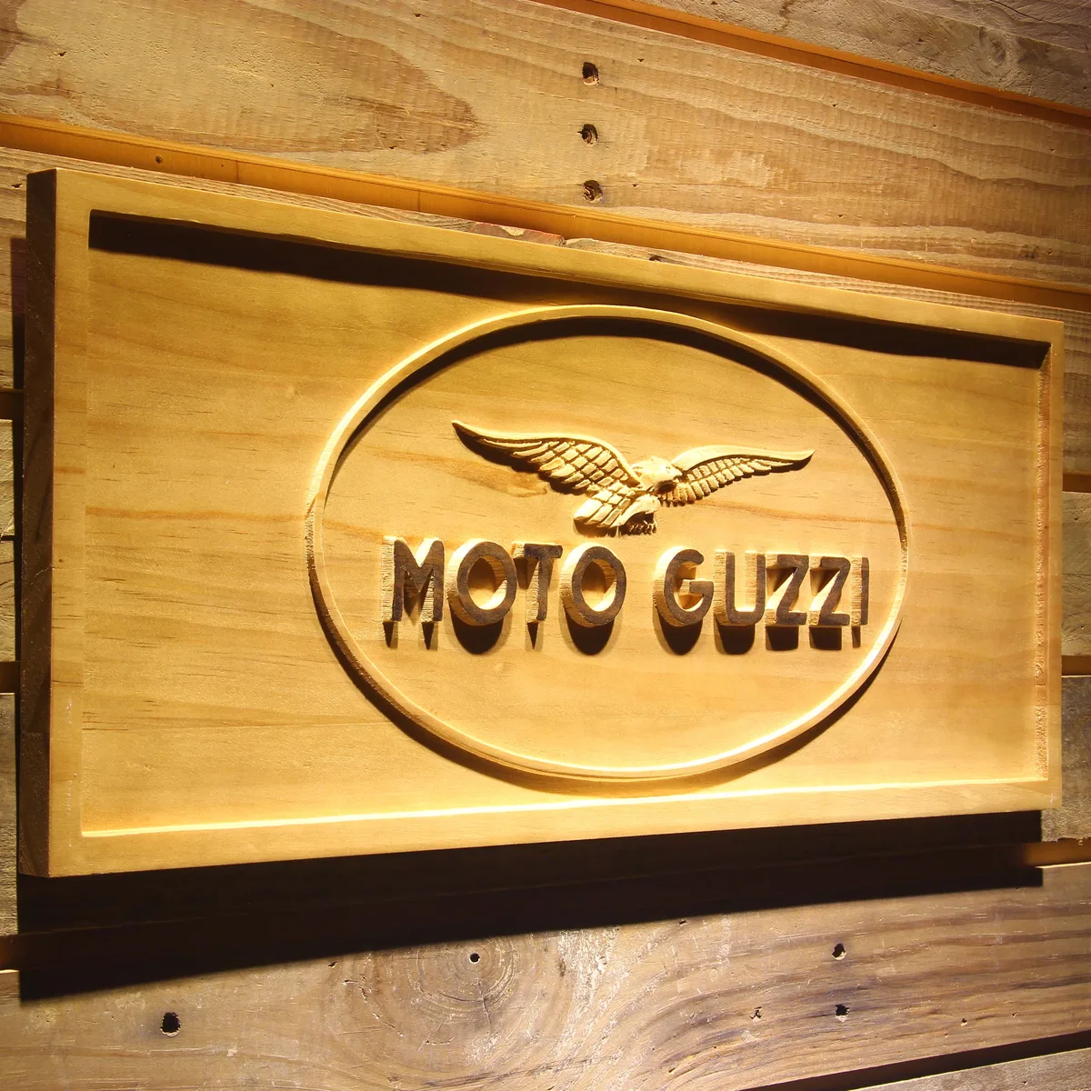 Moto Guzzi Wood Sign