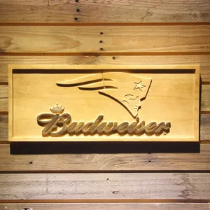 New England Patriots Budweiser Wood Sign