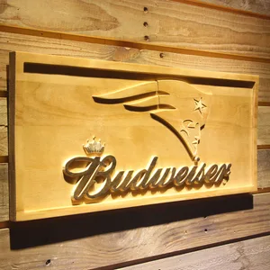 New England Patriots Budweiser Wood Sign