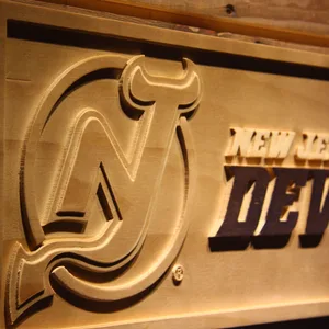 New Jersey Devils Wood Sign