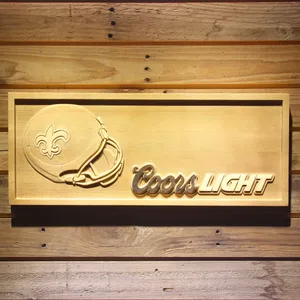 New Orleans Saints Coors Light Helmet Wood Sign