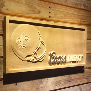 New Orleans Saints Coors Light Helmet Wood Sign