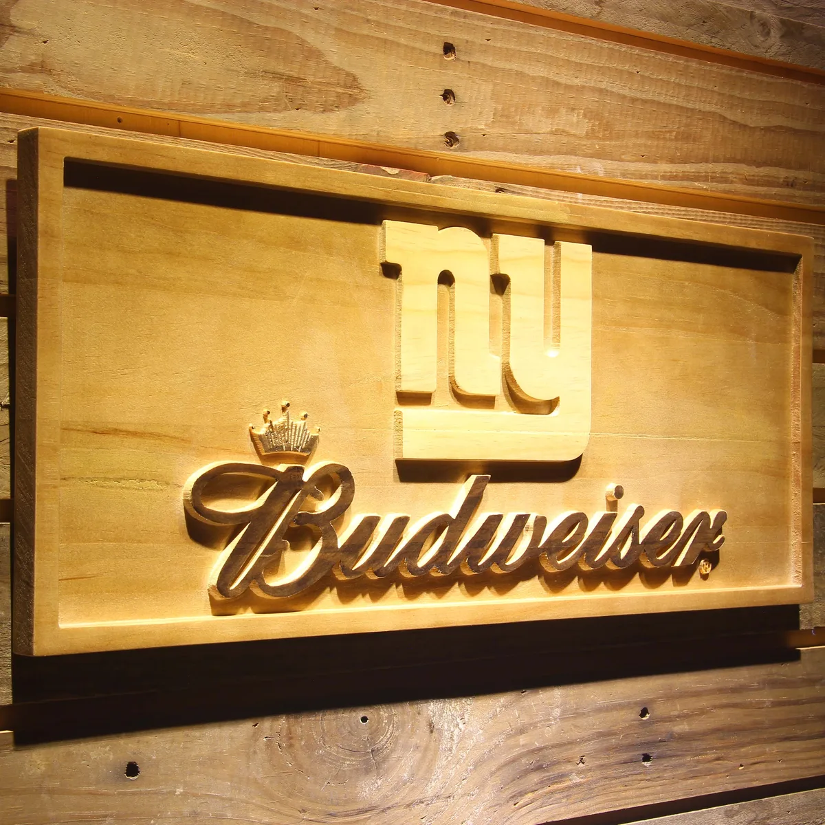 New York Giants Budweiser Wood Sign