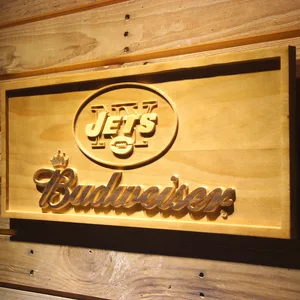 New York Jets Budweiser Wood Sign