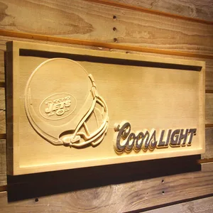 New York Jets Coors Light Helmet Wood Sign