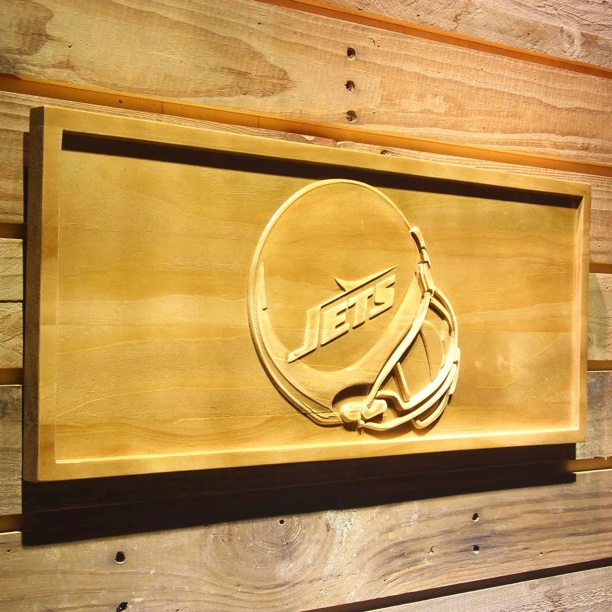 New York Jets Helmet Wood Sign - Legacy Edition