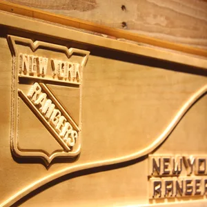 New York Rangers Split Wood Sign