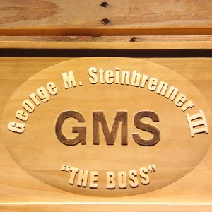 New York Yankees George Steinbrenner Memorial Patch Wood Sign - Legacy Edition
