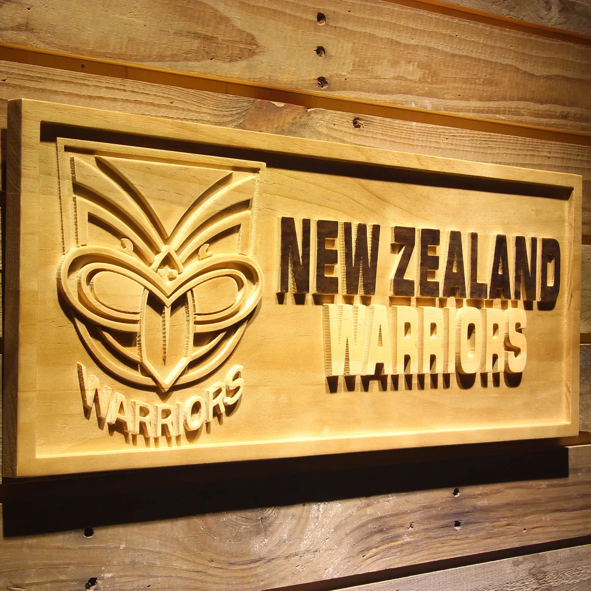 New Zealand Warriors Wood Sign