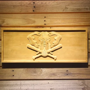 Oakland Athletics 1993-1994 Elephant Logo Wood Sign - Legacy Edition
