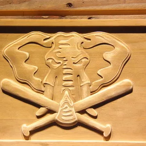 Oakland Athletics 1993-1994 Elephant Logo Wood Sign - Legacy Edition