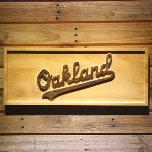 Oakland Athletics Oakland Wordmark Wood Sign