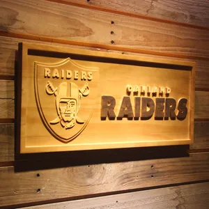 Oakland Raiders 2 Wood Sign