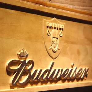 Oakland Raiders Budweiser Wood Sign