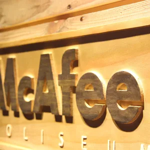 Oakland Raiders McAfee Colisuem Wood Sign - Legacy Edition