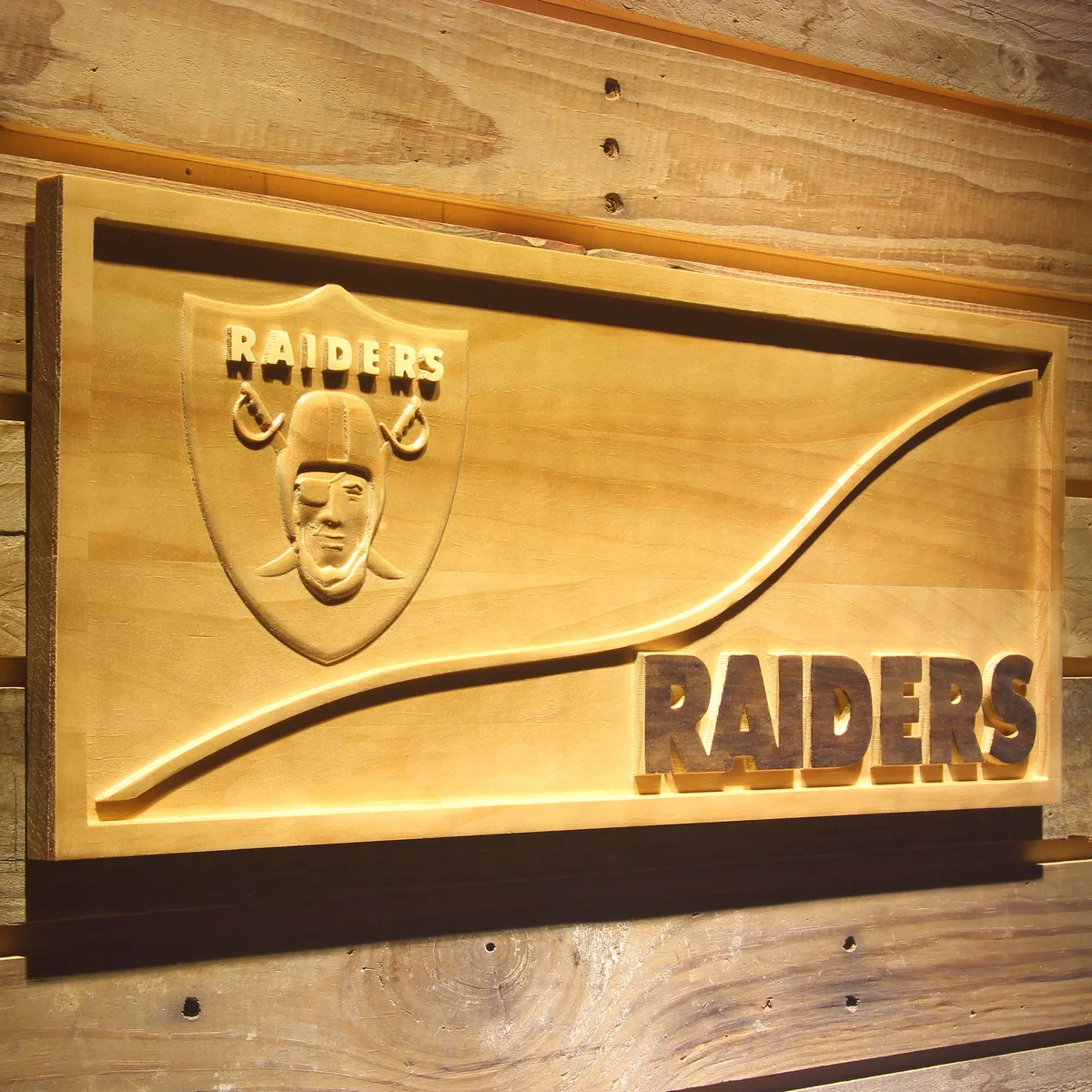 Oakland Raiders Split Wood Sign