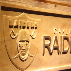 Oakland Raiders Wood Sign