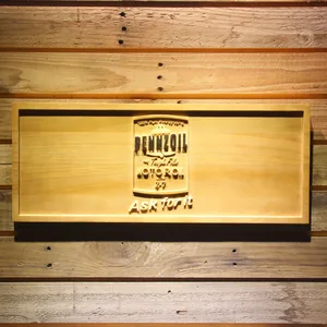 Pennzoil Ask For It Wood Sign